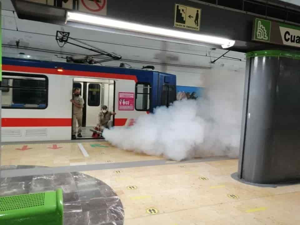 Desinfectan Línea 1 y 2 del Metro para combatir dengue Desinfectan Línea 1 y 2 del Metro para combatir dengue