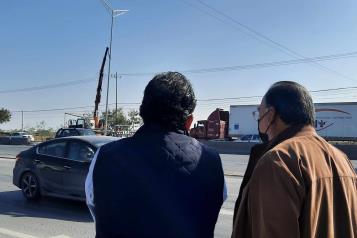 Renuevan alumbrado en Carretera a Laredo