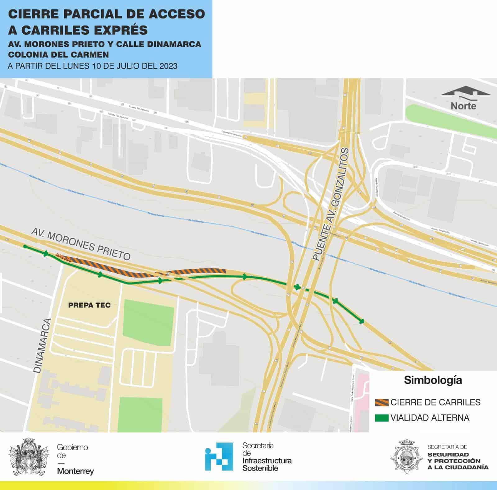 Habrá cierres por obras viales en Monterrey