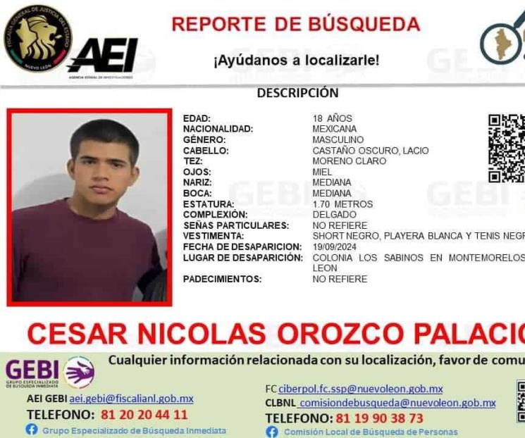 Desaparece joven en Montemorelos