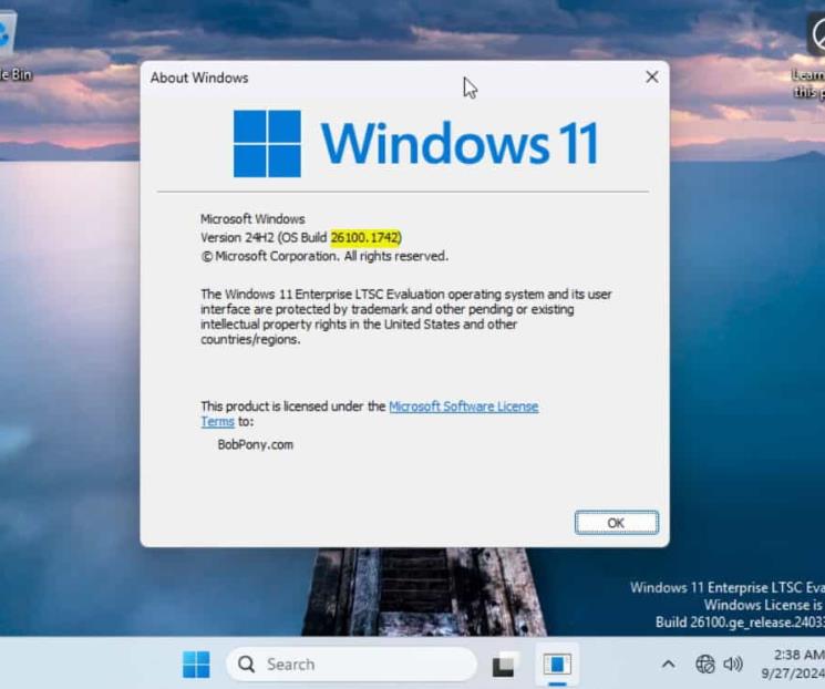 Windows 11 24H2 Evaluation ISO, disponibles