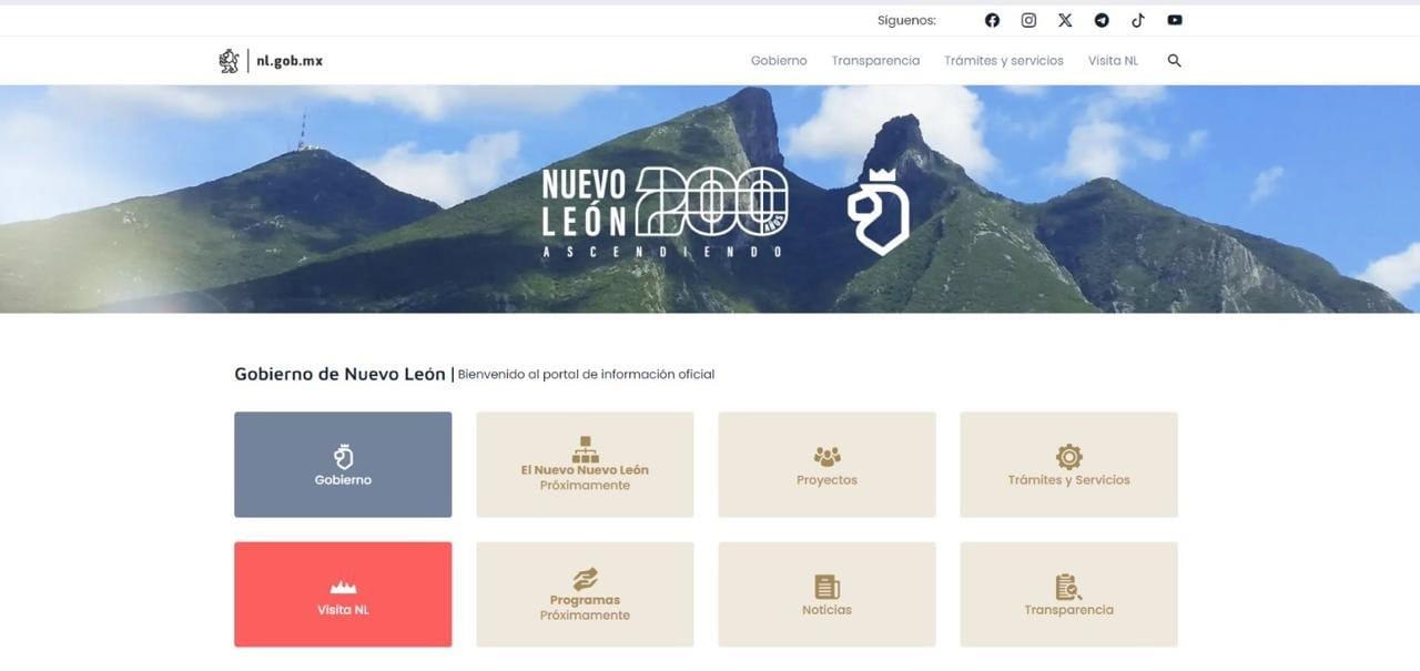 Estrena imagen Portal de Gobierno de Nuevo León