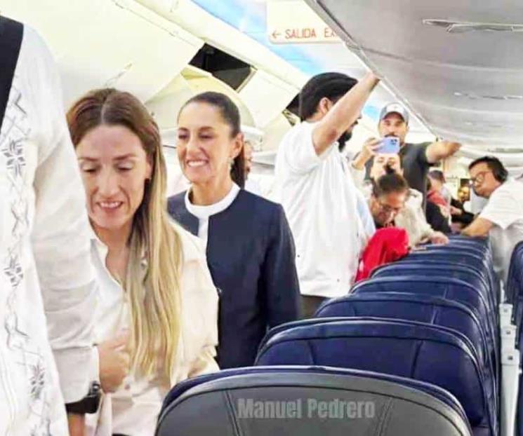 Utiliza Claudia avión comercial para su primera gira presidencial