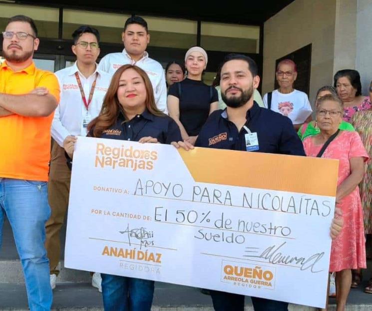 Donarán regidores de MC de San Nicolás la mitad de su sueldo