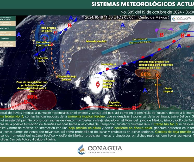 Tormenta tropical Nadine tocará tierra el mediodía de este sábado