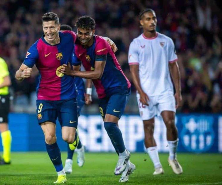 Barcelona golea al Sevilla y sigue de líder en La Liga