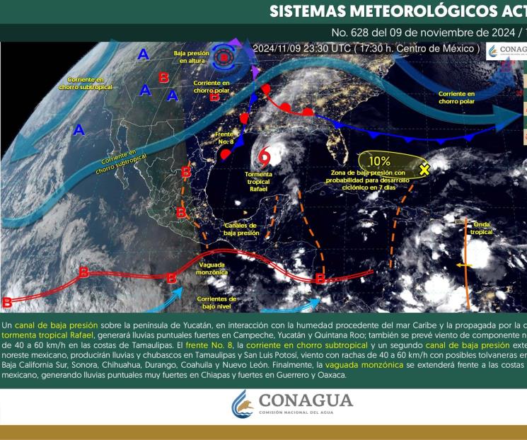 ¿Tormenta Rafael en México es peligrosa?, esto dice el Meteorológico