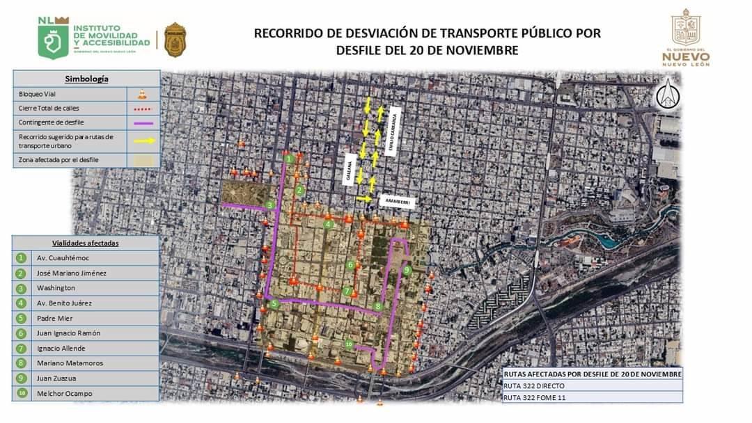 Modificarán recorrido de rutas por desfile