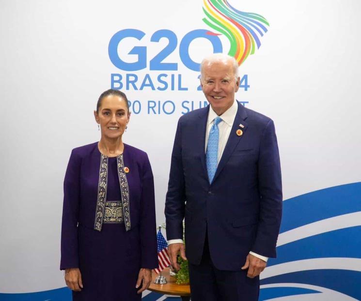 Sheinbaum y Biden se reúnen por primera vez en el G20