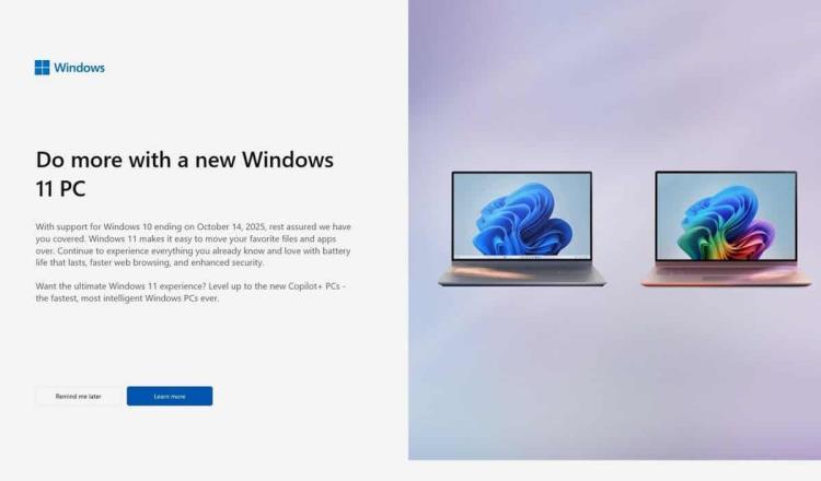 Más anuncios en Windows 10 para que compres un nuevo PC