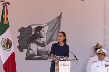 Celebra Sheinbaum el D&iacute;a de la Armada en Manzanillo