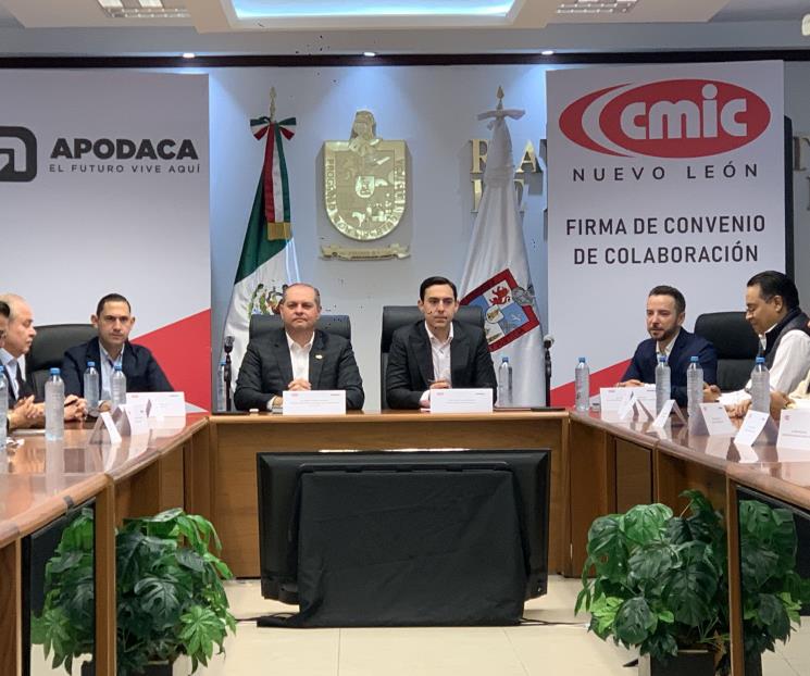 Firman convenio de colaboración el municipio de Apodaca y la CMIC