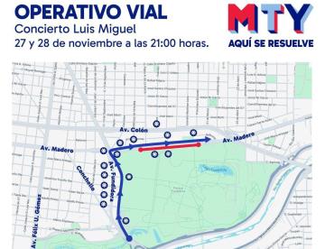 Anuncia Monterrey operativos viales por eventos musicales