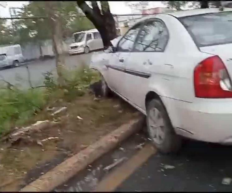 Conductor se impacta en árbol