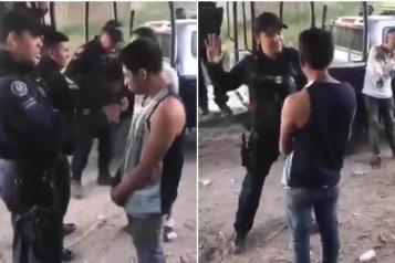 Polic&iacute;as de Celaya humillan y golpean a detenidos
