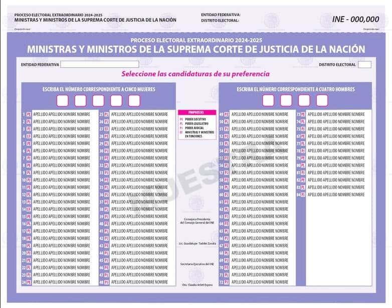 Aprueba INE las boletas para elección judicial