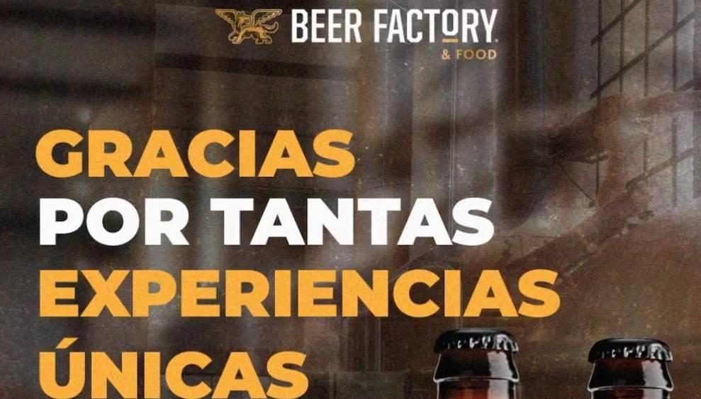 Beer Factory anuncia el cierre de sus sucursales