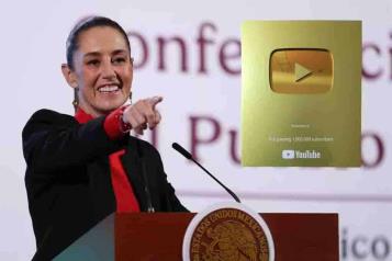 Sheinbaum llega al mill&oacute;n de suscriptores en YouTube